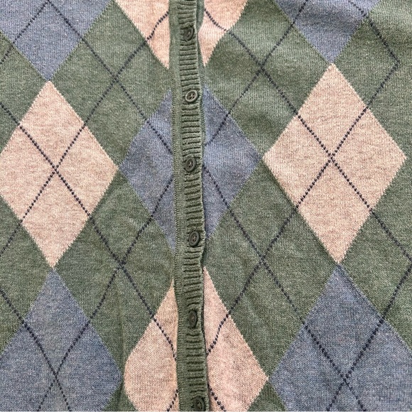 Sonoma Green Argyle Cardigan - Picture 6 of 7